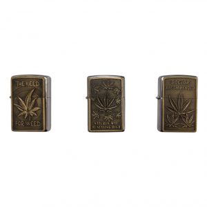 Briquet essence gravé feuille