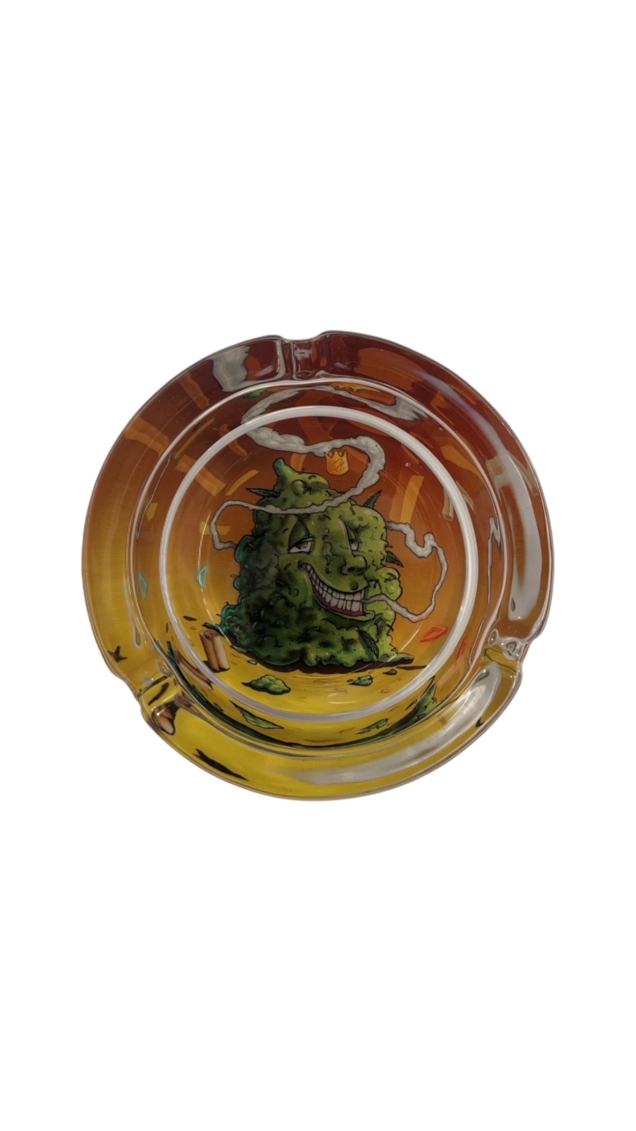 Cendrier en verre rond